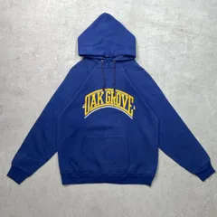 80年代 USA製 トリコタグ Champion チャンピオン OAK GROVE カレッジプリント スウェットパーカー メンズM相当 古着 80s ヴィンテージ VINTAGE 紺色