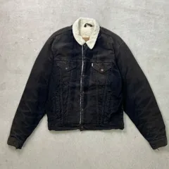 90年代 Levi's ユーロリーバイス 71500 コーデュロイボアジャケット メンズL 古着 90s ヴィンテージ VINTAGE アメカジ 細畝 サンフェード フェードブラック 黒色