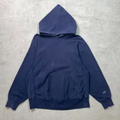 80年代 USA製 Champion チャンピオン REVERSE WEAVE リバースウィーブ 目無し スウェットパーカー メンズL 古着 80s VINTAGE ヴィンテージ アメカジ トリコタグ トレーナー 紺色