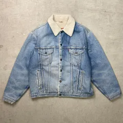 80年代 Levi's ユーロリーバイス 70608 0217 デニムボアジャケット メンズL 古着 80s ヴィンテージ VINTAGE アメカジ 三角タグ 青色