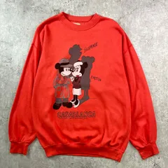 80~90年代 フランス製 Michel Bachoz ミッキーマウス ミニーマウス キャラクタースウェットシャツ メンズM~L相当 レディース 古着 80s 90s VINTAGE ディズニー 映画 ムービー CASABLANCA