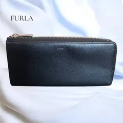 FURLA フルラ　レザー　長財布 ブラック  黒　長財布　ロングウォレット　メンズ　レディース