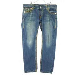 TRUE RELIGION トゥルーレリジョン USA ストレートデニムパンツ w40 ブルー メンズ 古着