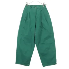 NATURAL LAUNDRY ナチュラルランドリー 日本製 カルゼビッグ チノパンツ 1 グリーン レディース 古着