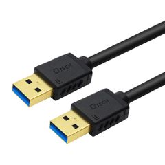 新品 DTECH USB 3.0 ケーブル 2m タイプA-タイプA オス-オス 金メッキコネクタ搭載 ブラック