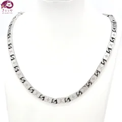 LOUIS VUITTON ルイヴィトン M00919 ネックレス･モノグラム タイドアップ 全長51.5㎝ シルバーカラーメタル LVイニシャルの刻印 モノグラム･フラワー モチーフの刻印 簡単に開閉できる留め具 イタリア製 AK0273 現行品