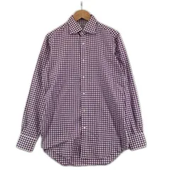 UNITED ARROWS ユナイテッドアローズ チェック 秋冬 AW 長袖シャツ コットン パープル メンズ 38【古着】【中古】【送料無料】
