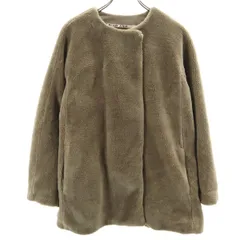 niko and... ニコアンド ボア ノーカラージャケット アッシュブラウン レディース 古着