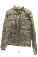 【中古】 DIESEL メンズ中綿ジャケット M 中綿ジャケット DIESEL M 黒 ブラック ロゴ