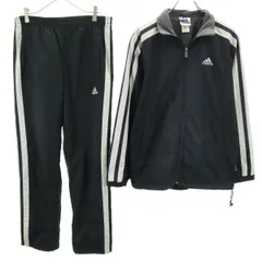 adidas アディダス ウィンドブレーカー 上下 セットアップ M ブラック系 裏メッシュ メンズ 古着