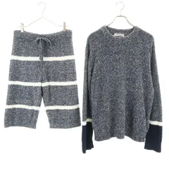 gelato pique ジェラートピケ HOMME ルームウェア 上下 セットアップ L/M ネイビー系 ふわもこ レディース 古着