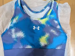 在庫限り/新品未使用品】アンダーアーマー（UNDER ARMOUR）ミッドプリント（ランダム模様）　柄が1点もの❢  サイズ：M トップ：79-85cm  アンダー：67-73㎝  トレーニングブラ　タンクトップ付　No.2