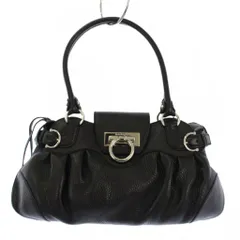 サルヴァトーレフェラガモ Salvatore Ferragamo マリッサ ガンチーニ レザー ハンドバッグ 黒 AU21/6317 /KH ■OH