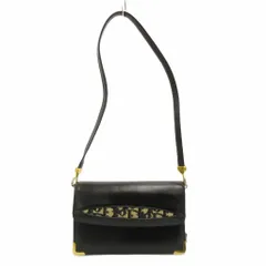 クリスチャンディオール Christian Dior ショルダーバッグ トロッター レザー 黒 ブラック /JS