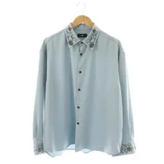 ハレ HARE シャツ 長袖 前開き 刺繍 F 水色 /NR ■OS