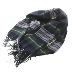 シップス SHIPS カシミヤ ストール チェック柄 グリーン 紺