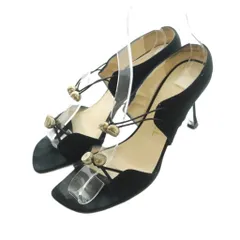 シャネル CHANEL サンダル スエード ココマーク 37 24.0cm 黒 /MI ■OS