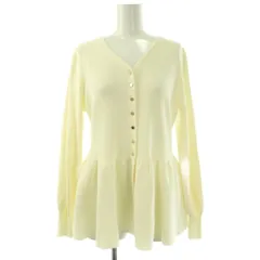 エムプルミエ M-Premier クチュール COUTURE Vネックペプラムニットカーディガン 36 オフホワイト /DO ■OS