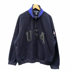 22 POLO SPORT RALPH LAUREN ポロスポーツ ラルフローレン プルオーバー ハーフジップ フリースジャケット USA 古着 ネイビー サイズ M