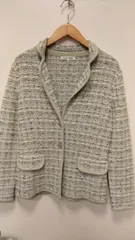 M2　ハナエモリ　ツイード織りニットジャケット　9号