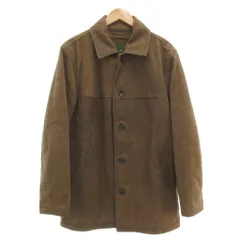 エディーバウアー EDDIE BAUER ステンカラーコート ロング 裏地キルティング M カウレザー 牛革 茶 ブラウン /GVのサムネイル