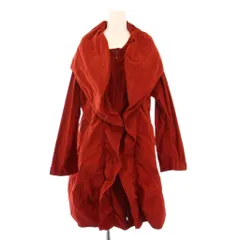 ヒロココシノ HIROKO KOSHINO TRUNK ロングコート ナイロン アウター ジップアップ ワンカラー 40 赤 レッド /BB