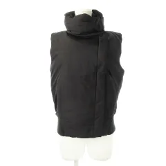 セオリー Theory ダウンベスト スタンドカラー 切替 リブ ジップアップ 比翼 S 黒 ブラック /CK16 ■GY19