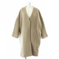 ミラオーウェン Mila Owen ノーカラーミドル丈コート オーバーサイズ 0 S ベージュ /AT ■OS