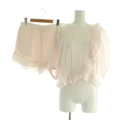 ジェラートピケ gelato pique セットアップ上下 Pink フリルプルオーバー 七分袖 フリルショートパンツ ガーゼ素材 ルームウェア ONE ピンク /MY ■OS