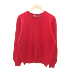 ポロ バイ ラルフローレン Polo by Ralph Lauren ニット セーター 長袖 M 赤 レッド 刺繍 /SY1 ■GY61