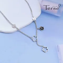 梅モチーフ ネックレス シルバー925 ロングネックレス 花モチーフ フラワーネックレス 透かしデザイン オープンフラワー 和風アクセサリー 春アクセサリー 大人可愛い 上品 エレガント 普段使い  ギフト バレンタイン   記念日 誕生日 入学式 卒業式