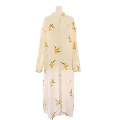 ジェラートピケ gelato pique キンモクセイ柄ドレス ルームウェア ワンピース マキシ ロング 長袖 バンドカラー 花柄 F ライトベージュ PWFO214223 /BB