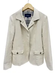 BURBERRY LONDON (バーバリーロンドン) テーラードジャケット 比翼 裏地ノバチェック FC048-720 42 ベージュ レディース/028