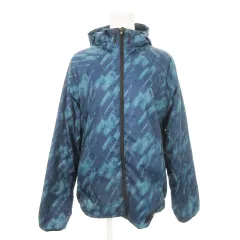 オークリー OAKLEY グラフィックインサレーションジャケット 中綿ジャケット ジップアップ フーディ 内側フリース 総柄 ロゴ スポーツ L 青 ブルー 412474JP /MN16 ■GY11