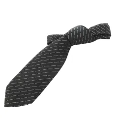 ドルチェ&ガッバーナ ドルガバ DOLCE&GABBANA ネクタイ レギュラー シルク 絹 ロゴ ストライプ ドット 黒 ブラック /CK17 ■GY99