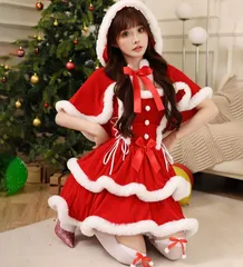 大人 ワンピース クリスマス クリスマス サンタコス 仮装 蝶結び コスチューム 可愛い サンタクロース 2way ケープ付き 演出服 帽子 イベント コスプレ パーティー コスプレ 舞台 サンタ セクシー 新年会 レディース
