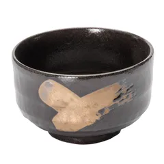 新品 美濃焼 抹茶碗 抹茶 茶碗 茶道 直径約12cm 天目金刷毛目 ブラック 日本製 504-24