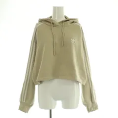 アディダスオリジナルス adidas originals 23AW スウェットプルオーバー パーカー 長袖 ロゴ刺繍 裏起毛 M-L ベージュ /MY ■OS