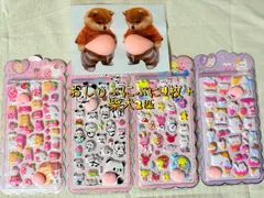 ぷにぷにおしりおなか柴犬シールスクイーズ シール立体 ステッカー3Dうさぎくまねこ可愛いキャラクターご褒美シール ステッカーデコレーションステッカーデコスマホケース ふわふわもちもち デコレーションストレス解消癒し シール・ステッカーーその他・新品、未使用