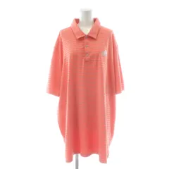 アディダス adidas ポロシャツ 2XL オレンジ ストライプ柄 半袖 ロゴ刺繍 /PP ■GY58