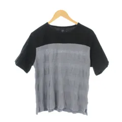 アイテムズ アーバンリサーチ ITEMS URBANRESEARCH Tシャツ 38 黒 ブラック ライトネイビー 半袖 ラウンドネック 切り替えデザイン /LP ■GY58