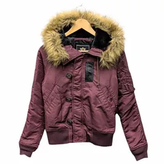 22 Y2K ALPHA INDUSTRIES N-2B フライトジャケット ミリタリージャケット ボルドー バーガンディ ファー着脱可 22014-031 サイズ S