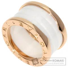 BVLGARI ブルガリ Bーzero1 ビーゼロワン 4バンド ホワイト セラミック #49 リング・指輪 K18PG レディース [中古]