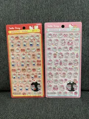 正規品 サンリオ ハローキティ 赤キティ ピンクキティ ボンボンドロップシール 2点セット ボンボンドロップシール BONBON DROP mini ぷっくり 立体 クリア