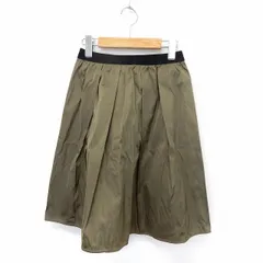 ガリャルダガランテ GALLARDAGALANTE スカート 膝丈 フレア ギャザー 無地 シンプル 0 カーキ /ST37