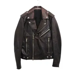 【中古A】BALMAIN バルマン 46 メンズ ダブル ライダースジャケット Double Rider Jacket ダブルジップ RH18257L015 メタリックブラック 中古A 古着のサムネイル