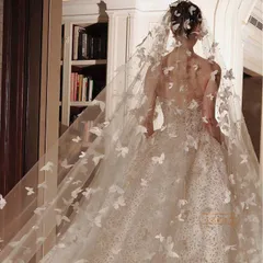 新品 ロングベール レディース ウエディングベール リボンベール ベール ロング リボン 結婚式 花嫁 シンプルウエディングヴェール ウエディングドレス ヘアアクセサリー かわいい シンプル 上品 写真 mlcjp