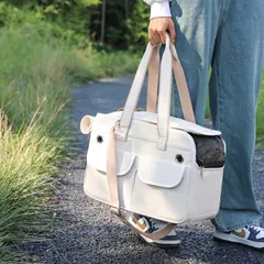 新品 猫 キャリー バッグ ペットキャリー バッグショルダー 中 折りたたみ  ペットキャリーケース  通気性 臭気がない 引っ掻き傷に強い 車載 キャンピング 旅行 通院災害避難用 mlyyu