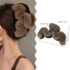 新品 ふわふわ ファーヘアクリップ ファー ヘアクリップ モコモコ ヘアクリップ 大きめ バンスクリップ フェイクファー ヘアクリップ リボン ヘアクリップ レディース 髪留め 髪飾り まとめ髪 パーティー デイリー 秋冬 mljvp