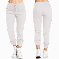 新品 カーゴパンツ レディース ジョガーパンツ ウエストゴム ストレッチ サルエルパンツ 大人　かわいい イージーパンツ カジュアルパンツ ジョガー チノパン ボトムス ワークパンツ サイドポケット mlqwt